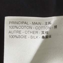 Pre Owned Louis Vuitton Black Jersey Neck Detail Side Strap T-Shirt XS