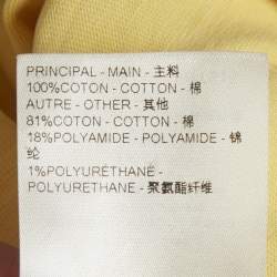 Pre Owned تي شيرت لوي فيتون أصفر بطبعة شعار بقصة فضفاضة قطنية مقاس كبير جدًا