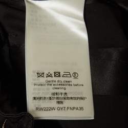 Pre Owned Louis Vuitton Black Striped Silk Blend Straight Leg Trouser M