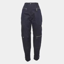 Pre Owned Louis Vuitton Navy Blue Twill Cargo Pants M