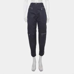 Pre Owned بنطلون لوي فيتون كارجو تويل أزرق كحلي مقاس متوسط (ميديم)