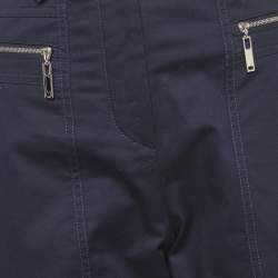 Pre Owned بنطلون لوي فيتون كارجو تويل أزرق كحلي مقاس متوسط (ميديم)