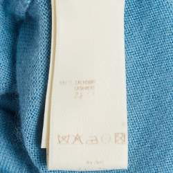 Pre Owned Louis Vuitton Blue Cashmere Short Sleeve Top S