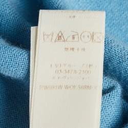 Pre Owned Louis Vuitton Blue Cashmere Short Sleeve Top S
