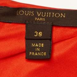 مملوكة مسبقًا تنورة لويس فيتون صوف برتقالي مطوي طول الركبة مقاس متوسط (ميديوم)