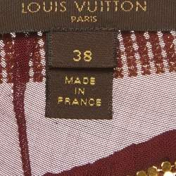 Pre Owned Louis Vuitton Burgundy Sheer Silk Gold Embellished Blouse M