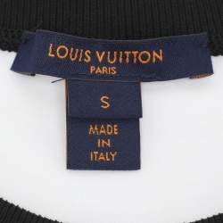 Pre Owned Louis Vuitton White Jersey Chain Print Crew Neck Half Sleeve T-Shirt S