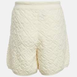 مملوكة مسبقًا شورت لويس فيتون تيري منقوش بكريم مقاس متوسط