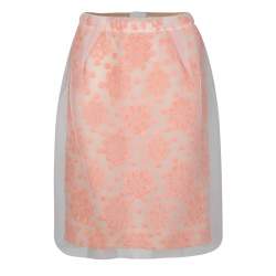 Louis Vuitton Floral Embroidered Detail Textured Skirt M
