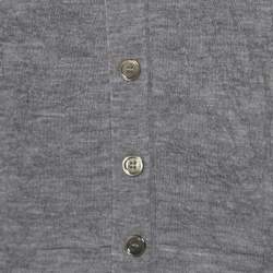 Louis Vuitton Grey Wool Floral Jacquard Knit Cardigan S