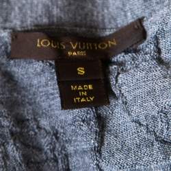 Louis Vuitton Grey Wool Floral Jacquard Knit Cardigan S