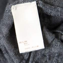 Louis Vuitton Grey Wool Floral Jacquard Knit Cardigan S