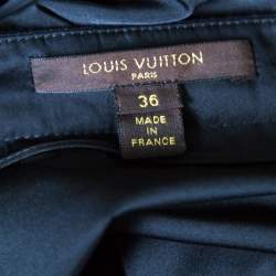 Louis Vuitton Black Sequin Grid Embellished Eyelet Lace Paneled Mini Skirt S