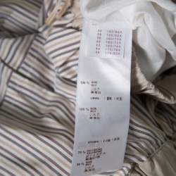 Louis Vuitton Beige Striped Silk Logo Elasticized Waist Mini Skirt M