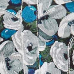 Louis Vuitton Floral Printed Silk Belted Pleated Bustier Dress S