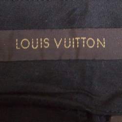 Louis Vuitton Indigo Floral Embroidered Wool Tailored Pants M