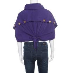 Louis Vuitton Purple Logo Button Detail Shrug S