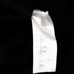 Pre Owned Louis Vuitton Navy Blue Knit Leather Pocket Trim Detail Long Sleeve Dress L