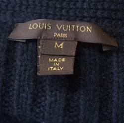 Louis Vuitton Navy Blue Sequin Embellished Button Front Cardigan M