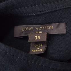 Louis Vuitton Black Crepe Knit Long Sleeve Shift Dress S