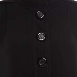 Louis Vuitton Black Crepe Knit Long Sleeve Shift Dress S