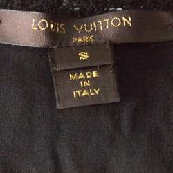 Louis Vuitton Black Crochet Knit Sleeveless Midi Dress S 
