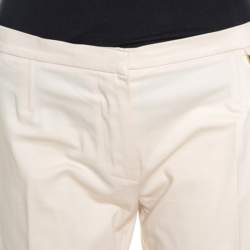 Louis Vuitton Beige Stretch Cotton Straight Fit Trousers M