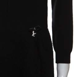 Louis Vuitton Black Wool and Mohair Blend Long Sleeve Dress M