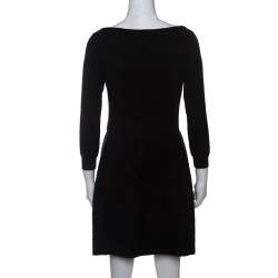 Louis Vuitton Black Wool and Mohair Blend Long Sleeve Dress M