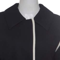 Louis Vuitton Black Wool Contrast Knit Trim Blazer L