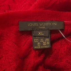 Louis Vuitton Red Cashmere Knit Peplum Top XL