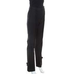 Louis Vuitton Black Mohair Bow Detail Flared Trousers M 