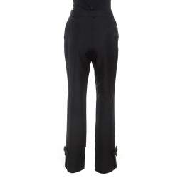 Louis Vuitton Black Mohair Bow Detail Flared Trousers M 
