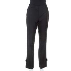 Louis Vuitton Black Mohair Bow Detail Flared Trousers M 