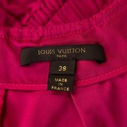 Louis Vuitton Pink Coated Silk Elasticized Waist Top M