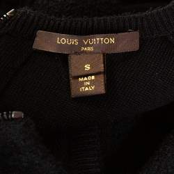 Pre Owned Louis Vuitton Black Wool Blend Sleeveless Shift Dress S