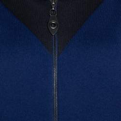 Louis Vuitton Navy & Black Wool Blend Zip Front Cardigan L