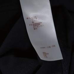 Pre Owned Louis Vuitton Navy Blue Corduroy Side Zip Detail Pants M