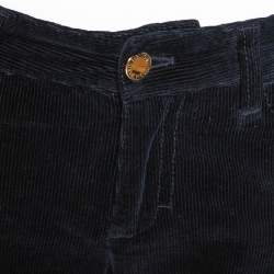 Pre Owned Louis Vuitton Navy Blue Corduroy Side Zip Detail Pants M