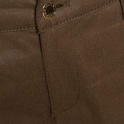 Louis Vuitton Brown Coated Cotton & Wool Trim Pants M