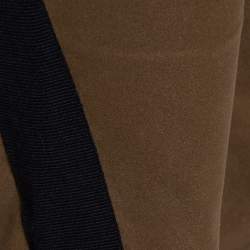 Louis Vuitton Brown Coated Cotton & Wool Trim Pants M