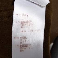 Louis Vuitton Brown Coated Cotton & Wool Trim Pants M