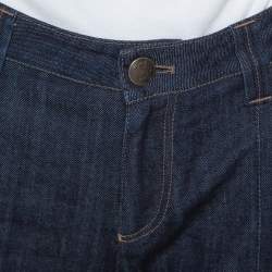 Pre Owned Louis Vuitton Dark Blue Stretch Denim Straight Leg Jeans M