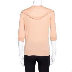 Louis Vuitton Pale Orange Cashmere Button Front Cardigan S
