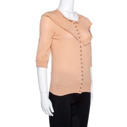 Louis Vuitton Pale Orange Cashmere Button Front Cardigan S