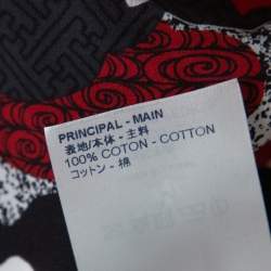 Pre Owned Louis Vuitton Red Printed Silk & Cotton Tie Front Dress M
