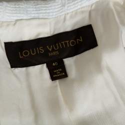 Louis Vuitton White Cotton Blend Jewel and Pearl Embellished Short Sleeve Jacket M