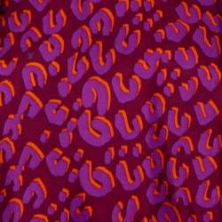 Pre Owned Louis Vuitton Bordeaux Leopard Print Silk Blouse M