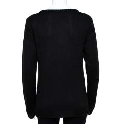Louis Vuitton Black Knit Button Front Cardigan S