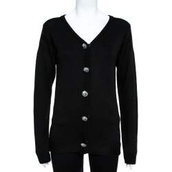 Louis Vuitton Black Knit Button Front Cardigan S